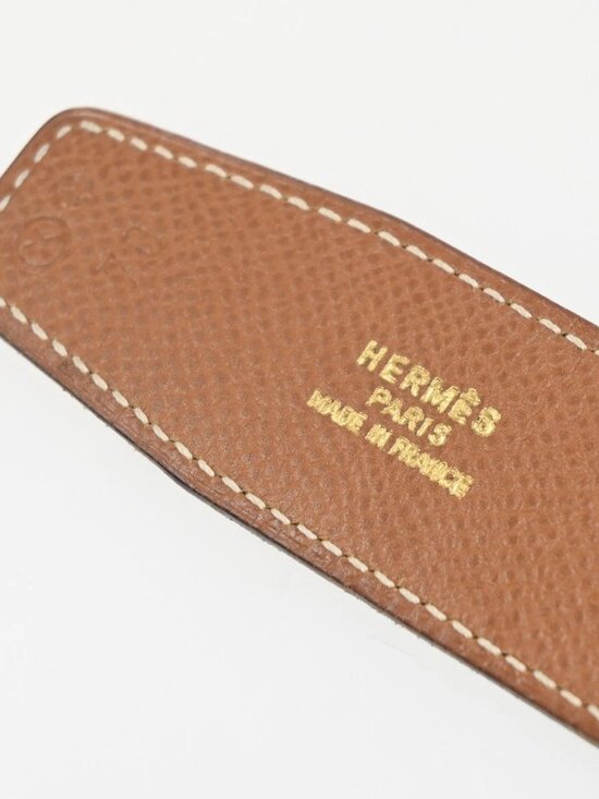 HERMES Logo Constant Reversible Buckle Belt Size 70 Leather Black BN GHW 82RL951 main image 10